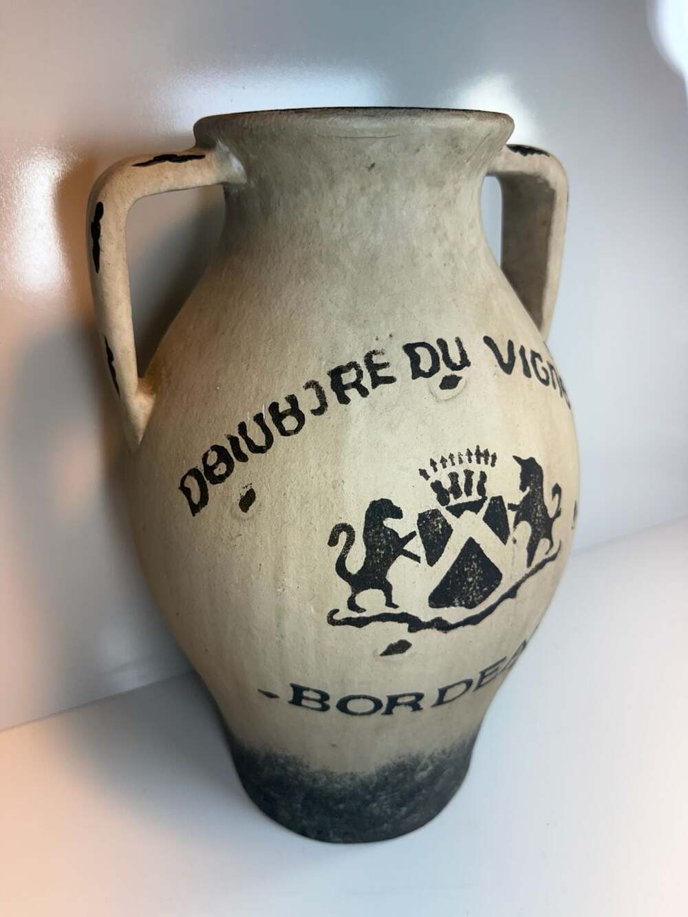 Domaine Des Vignobles French Wine Pottery Jar Amphora Vase Bordeaux